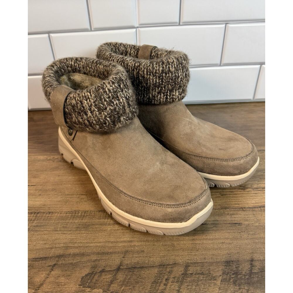 Skechers Womens Size 8.5 Taupe Easy Going Heightened Ankle Slip On Bootie